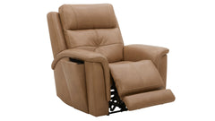 Sillón reclinable eléctrico «Heart Latte» de Mack, en cuero marrón y con sistema Zero Gravity – Sillón tapizado para salón | Gallery Furniture