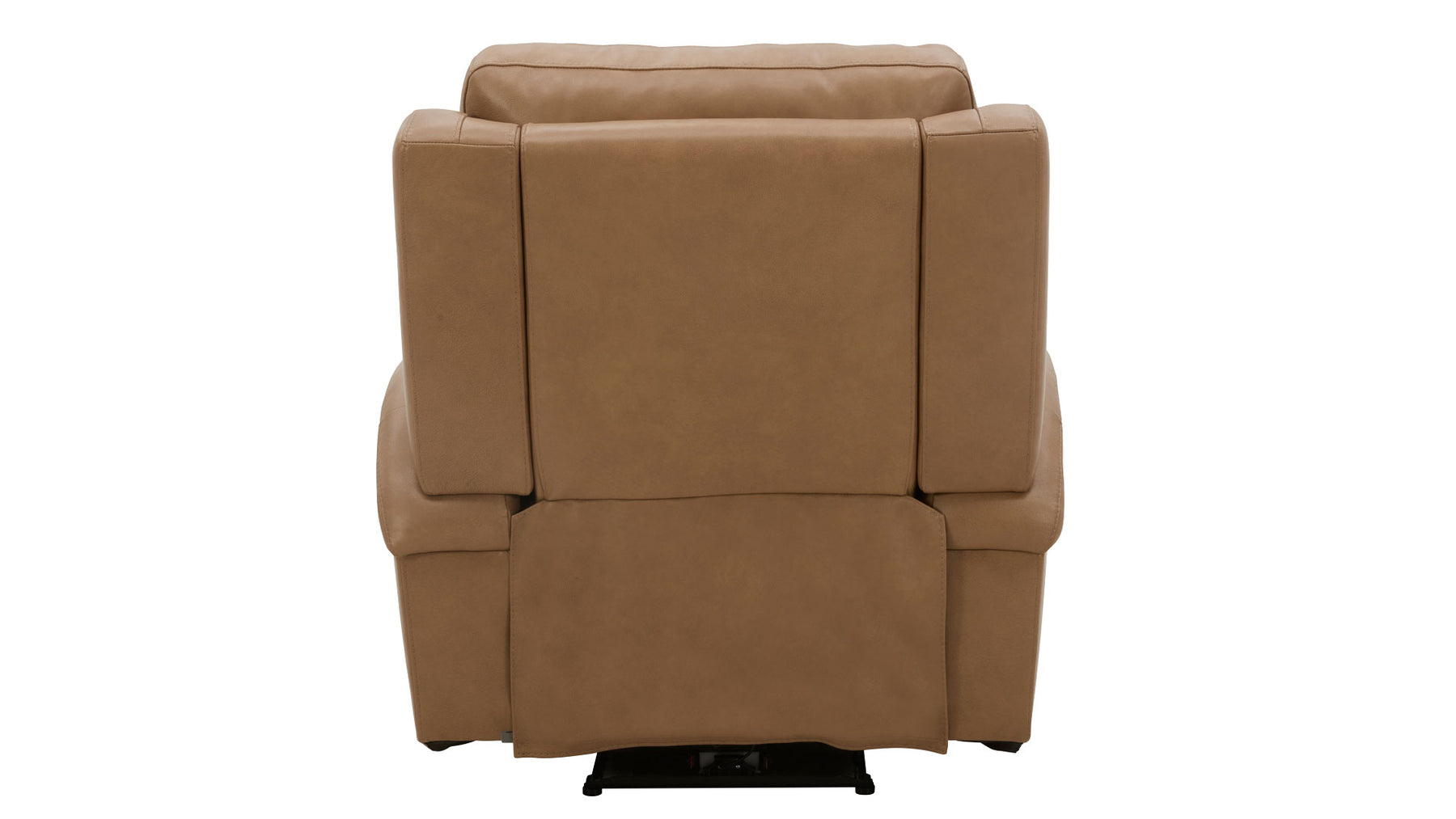 Sillón reclinable eléctrico «Heart Latte» de Mack, en cuero marrón y con sistema Zero Gravity – Sillón tapizado para salón | Gallery Furniture