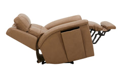 Sillón reclinable eléctrico «Heart Latte» de Mack, en cuero marrón y con sistema Zero Gravity – Sillón tapizado para salón | Gallery Furniture