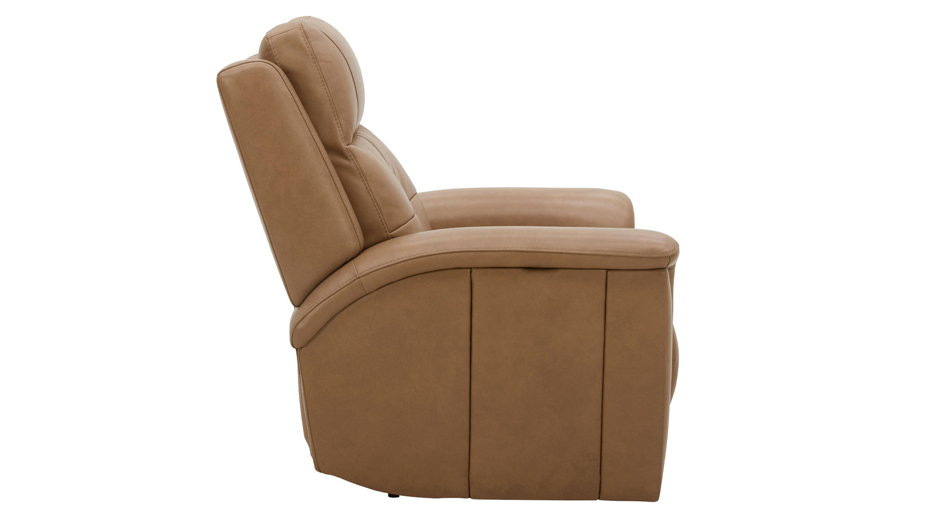 Sillón reclinable eléctrico «Heart Latte» de Mack, en cuero marrón y con sistema Zero Gravity – Sillón tapizado para salón | Gallery Furniture