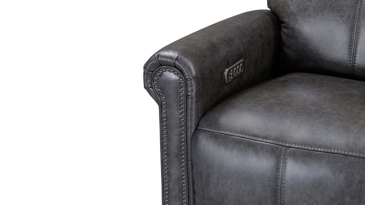 Weathered Stone Leather P3 Power Reclining Sofa
