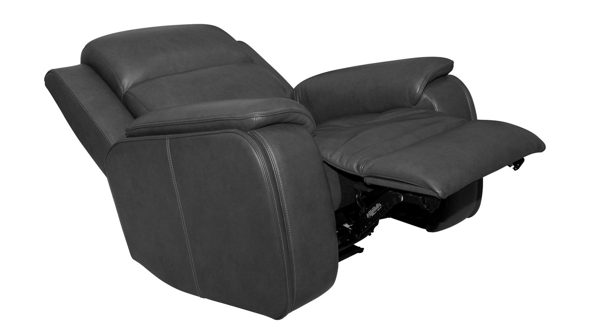 Dark Grey Iron Leather Full Massage Power Recliner
