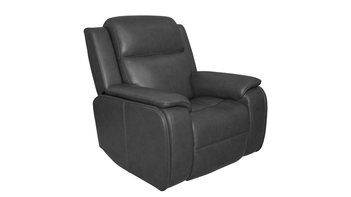 Dark Grey Iron Leather Full Massage Power Recliner