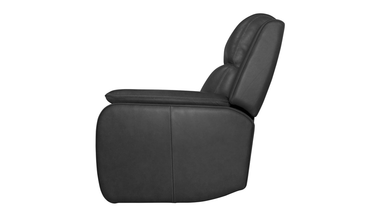 Dark Grey Iron Leather Full Massage Power Recliner