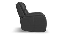 Dark Grey Iron Leather Full Massage Power Recliner
