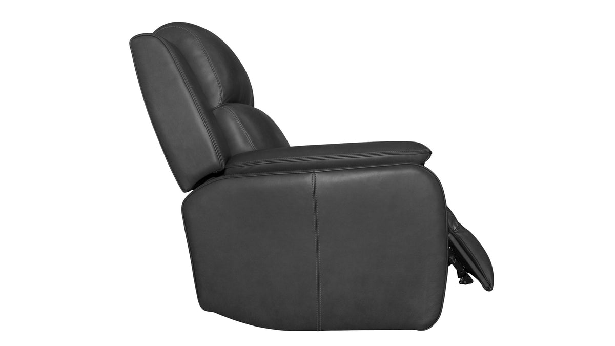 Dark Grey Iron Leather Full Massage Power Recliner
