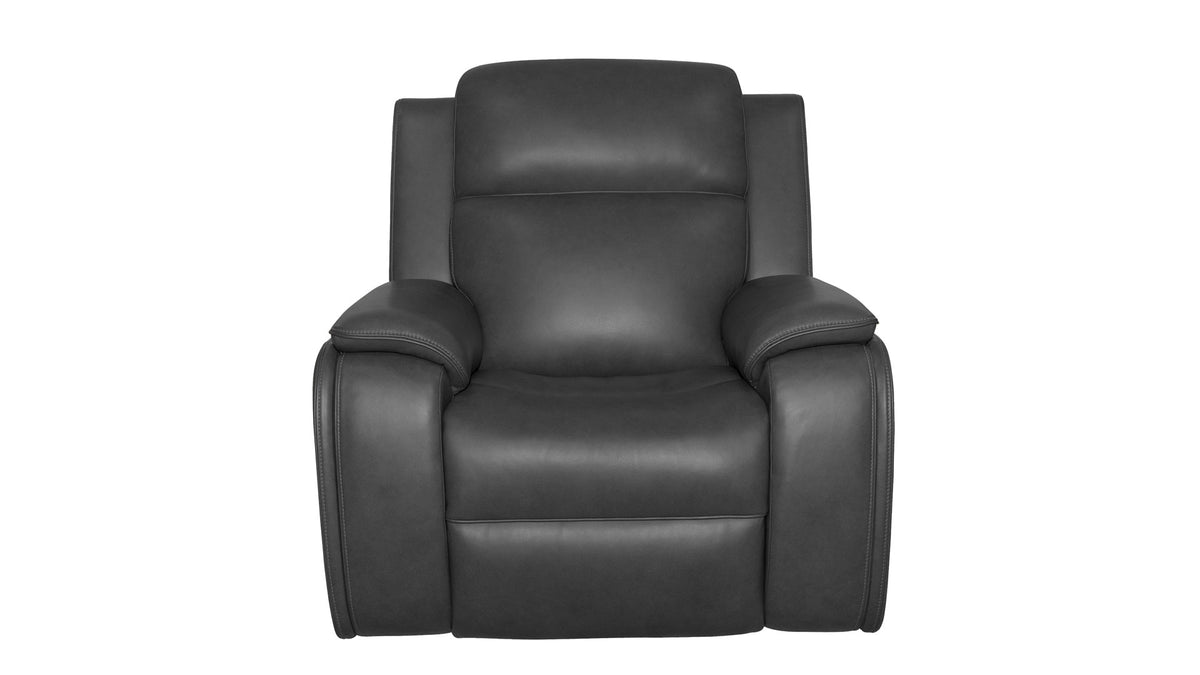 Dark Grey Iron Leather Full Massage Power Recliner