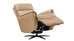 MacZen Cove Taupe Brown Swivel Leather Power Recliner by Flexsteel | Gallery Furniture