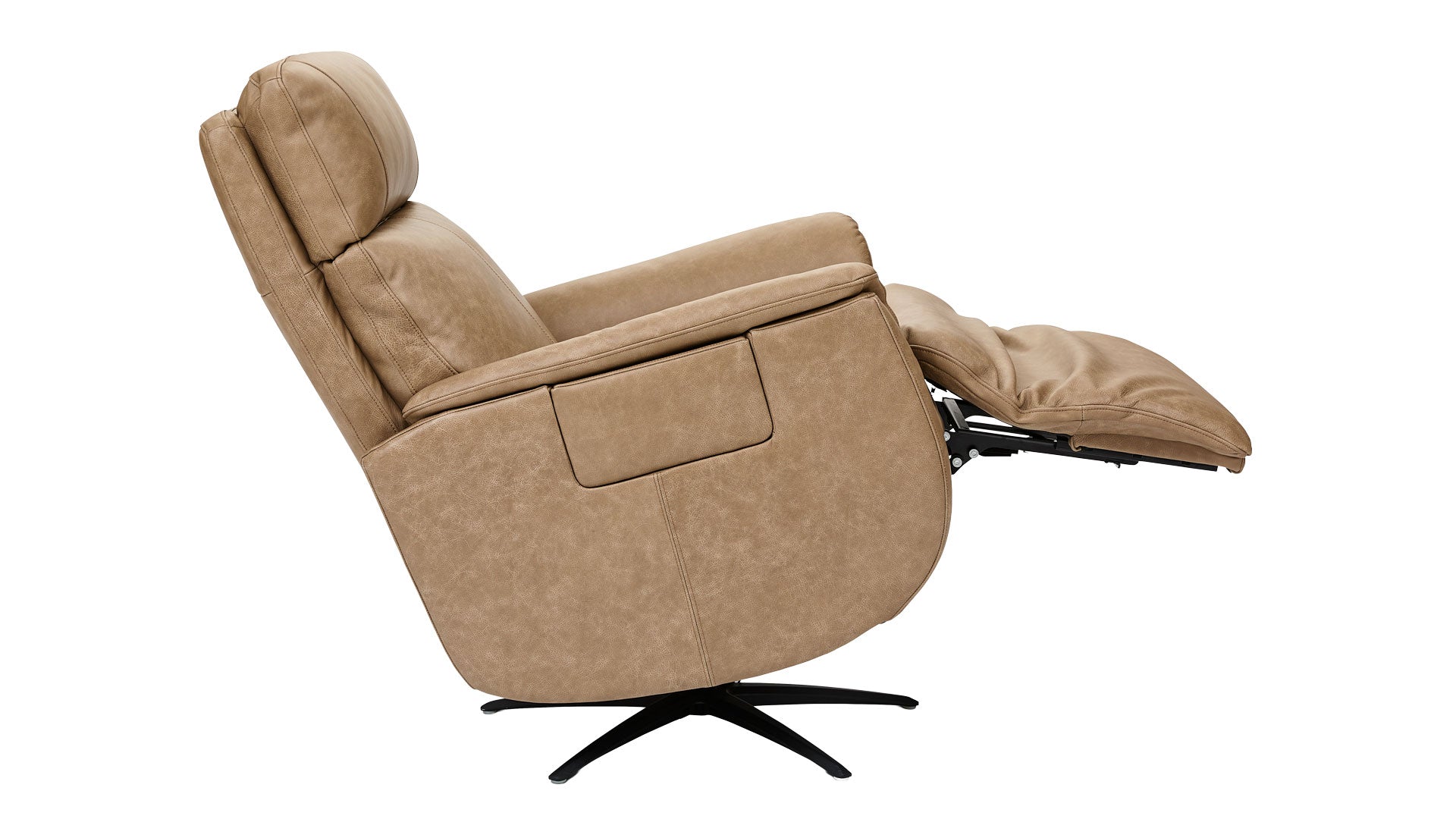 MacZen Cove Taupe Brown Swivel Leather Power Recliner by Flexsteel | Gallery Furniture
