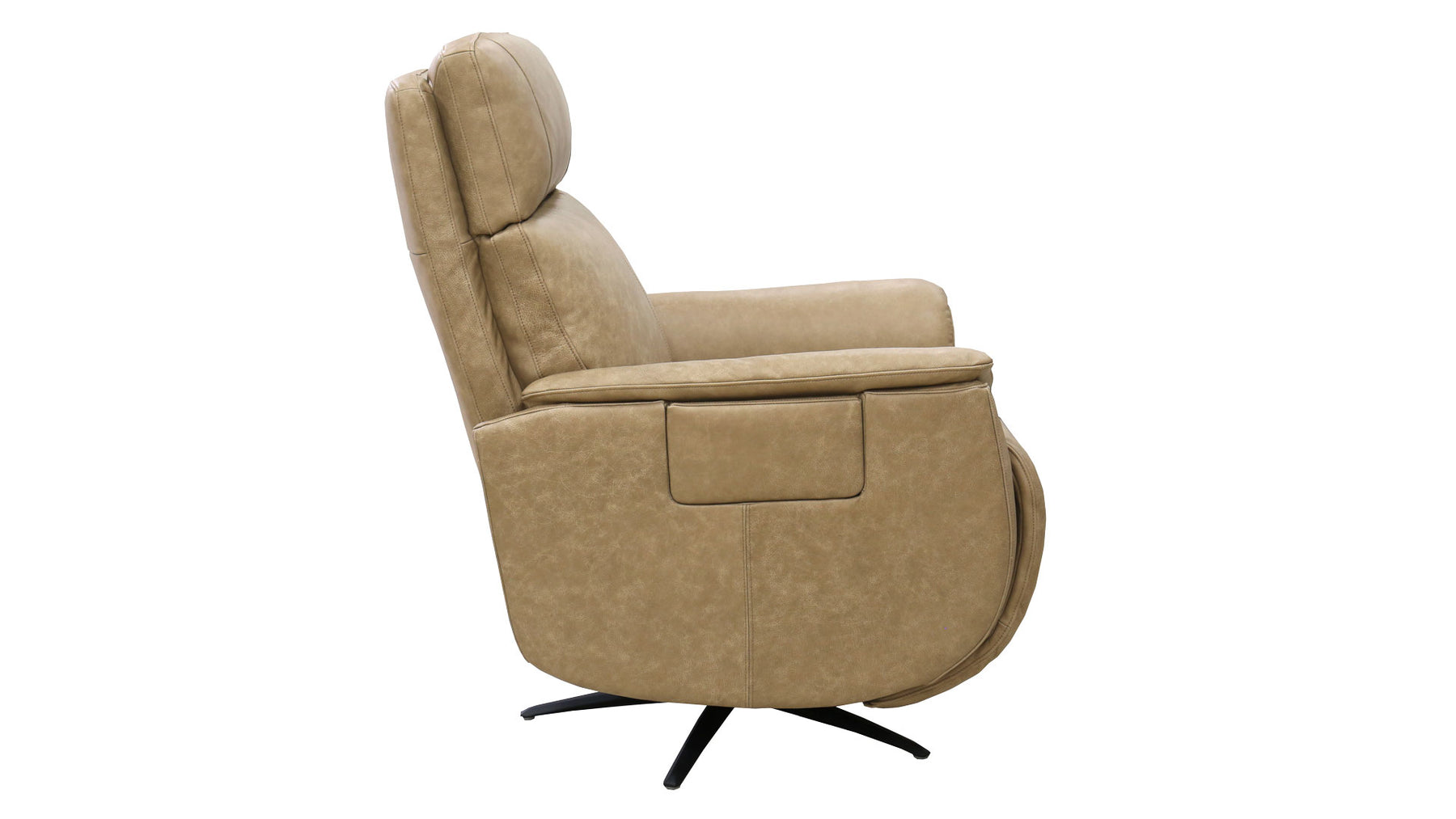 MacZen Cove Taupe Brown Swivel Leather Power Recliner by Flexsteel | Gallery Furniture