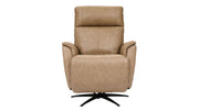 MacZen Cove Taupe Brown Swivel Leather Power Recliner by Flexsteel | Gallery Furniture
