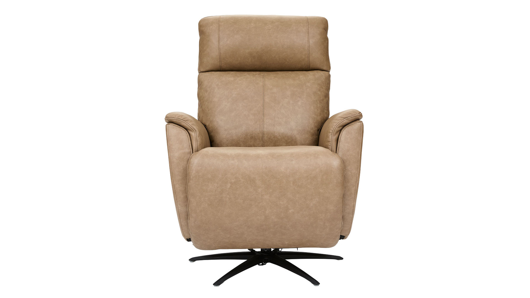 MacZen Cove Taupe Brown Swivel Leather Power Recliner by Flexsteel | Gallery Furniture