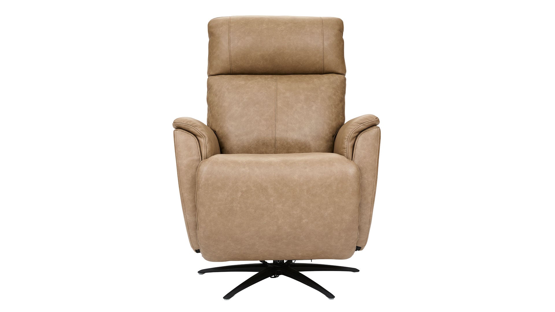 MacZen Cove Taupe Brown Swivel Leather Power Recliner by Flexsteel | Gallery Furniture