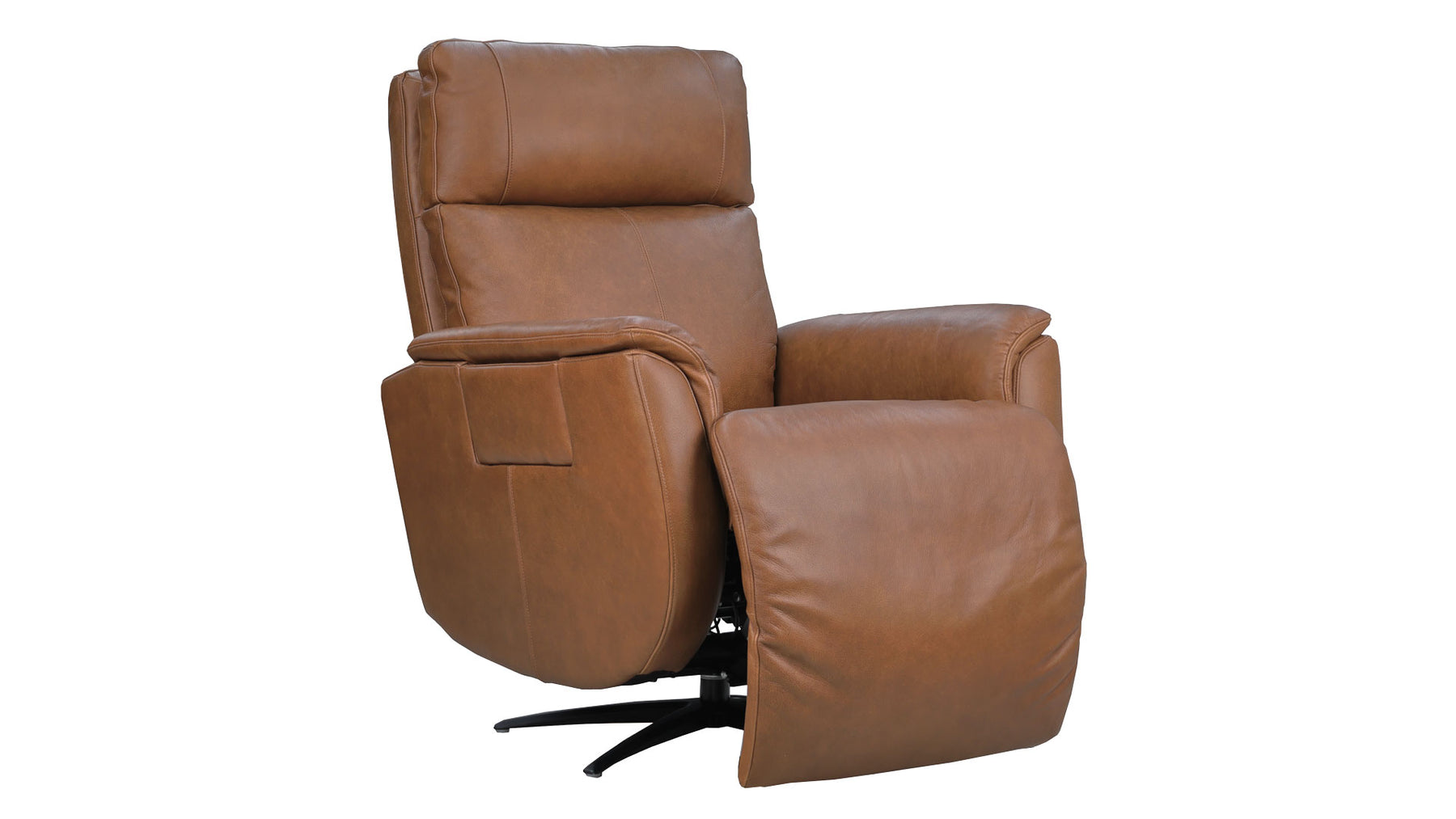 MacZen Cove Saddle Brown Swivel Leather Power Recliner by Flexsteel | Gallery Furniture