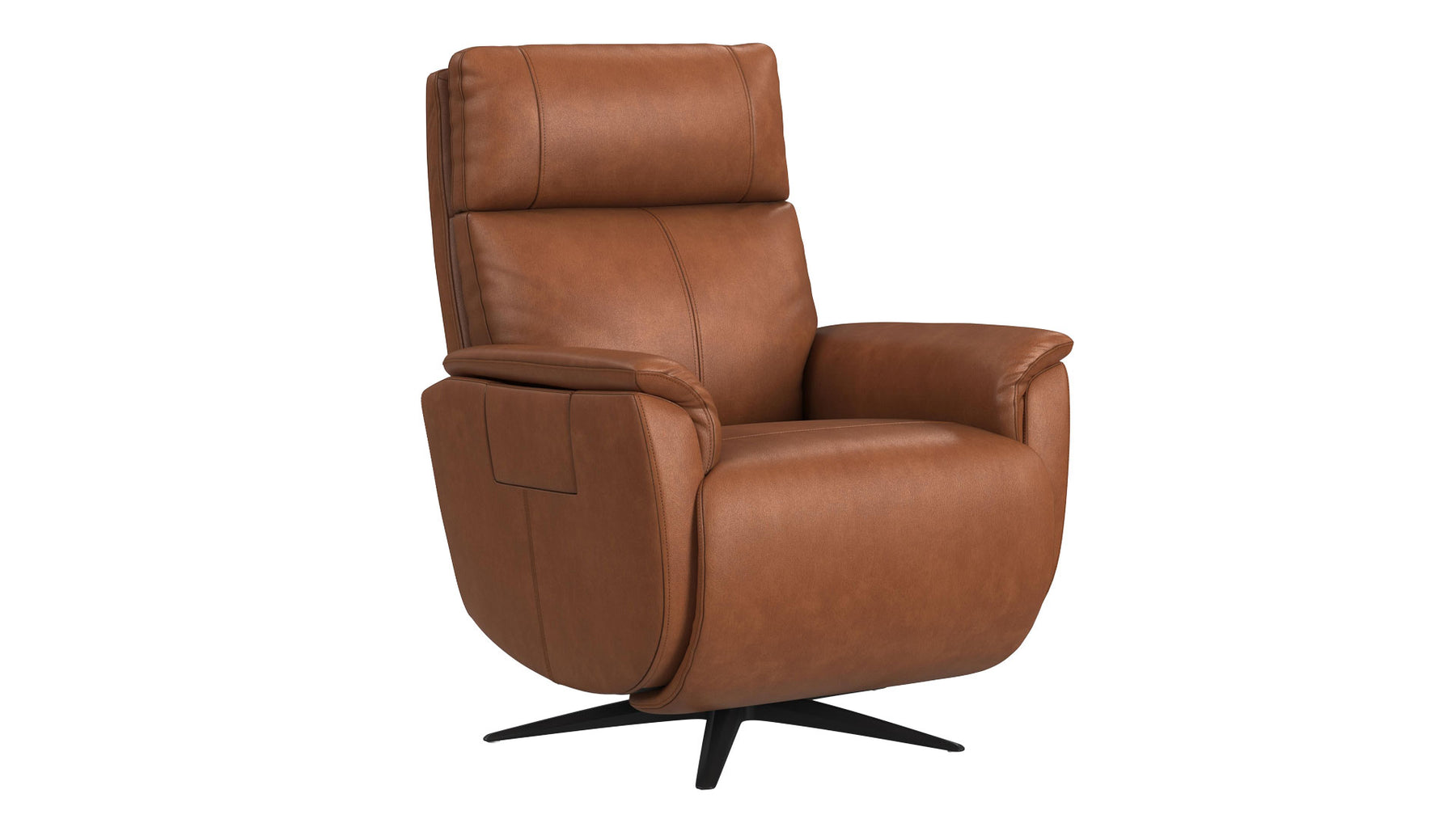 MacZen Cove Saddle Brown Swivel Leather Power Recliner by Flexsteel | Gallery Furniture