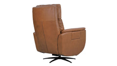 MacZen Cove Saddle Brown Swivel Leather Power Recliner by Flexsteel | Gallery Furniture