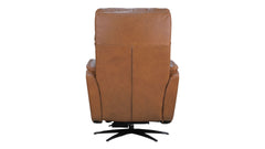 MacZen Cove Saddle Brown Swivel Leather Power Recliner by Flexsteel | Gallery Furniture