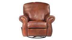 CHEVY FORTUNE MOLASES LEATHER SWIVEL ROCKER RECLINER