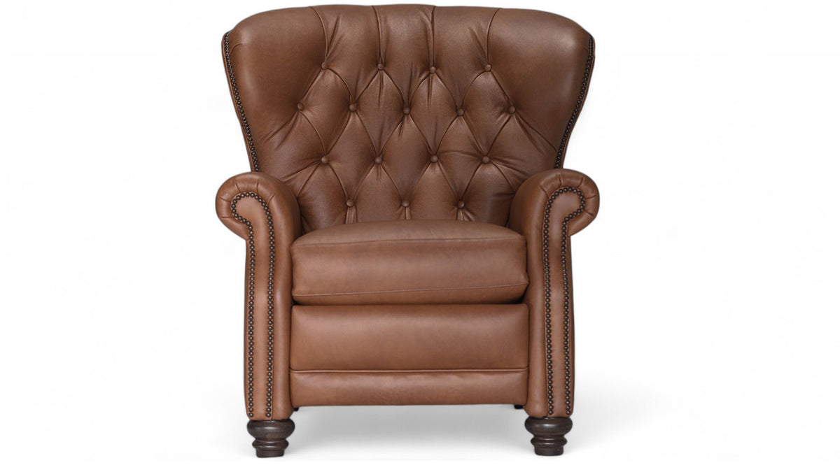Sillón reclinable Tulsa en piel acolchada