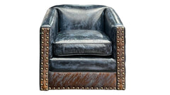 Casino Royal Leather Bucket Swivel Chair