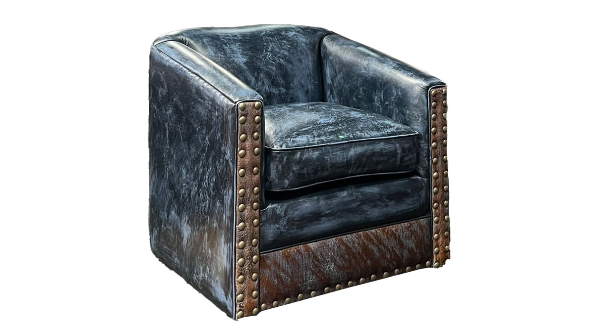 Casino Royal Leather Bucket Swivel Chair