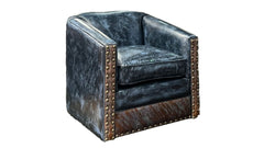 Casino Royal Leather Bucket Swivel Chair