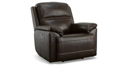Secretariat Burgundy Leather Power Recliner With Power Headrest