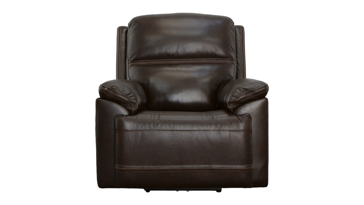 Secretariat Burgundy Leather Power Recliner With Power Headrest