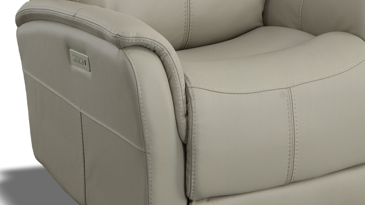 All Day Dove Power Swivel Recliner