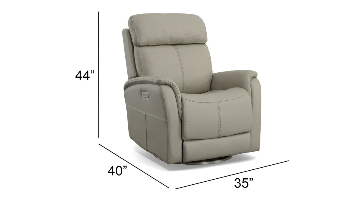 All Day Dove Power Swivel Recliner