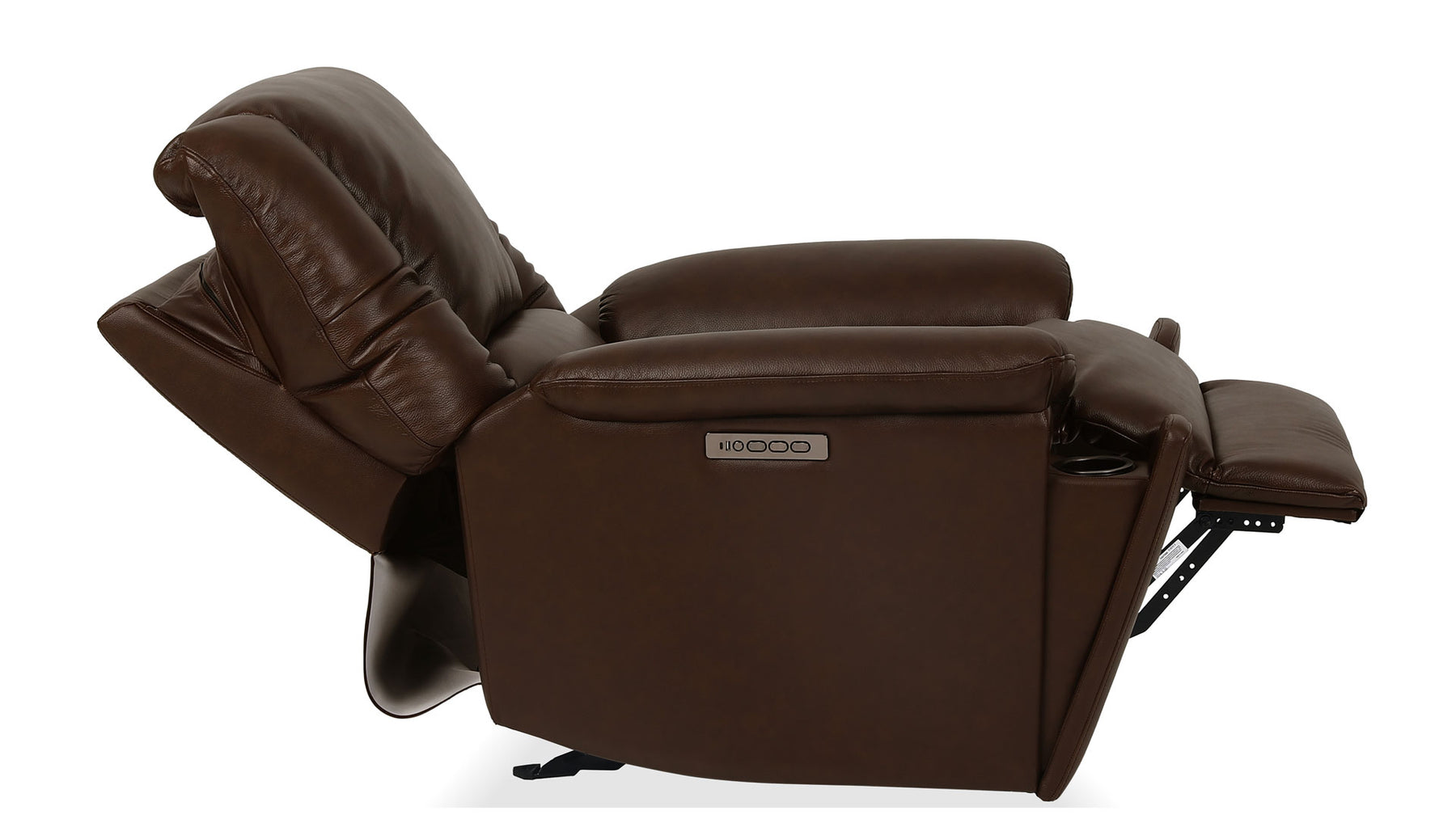 Sillón reclinable con función de balanceo «Perfect Match» de piel marrón «Tavern» – Sillón tapizado para salón | Gallery Furniture