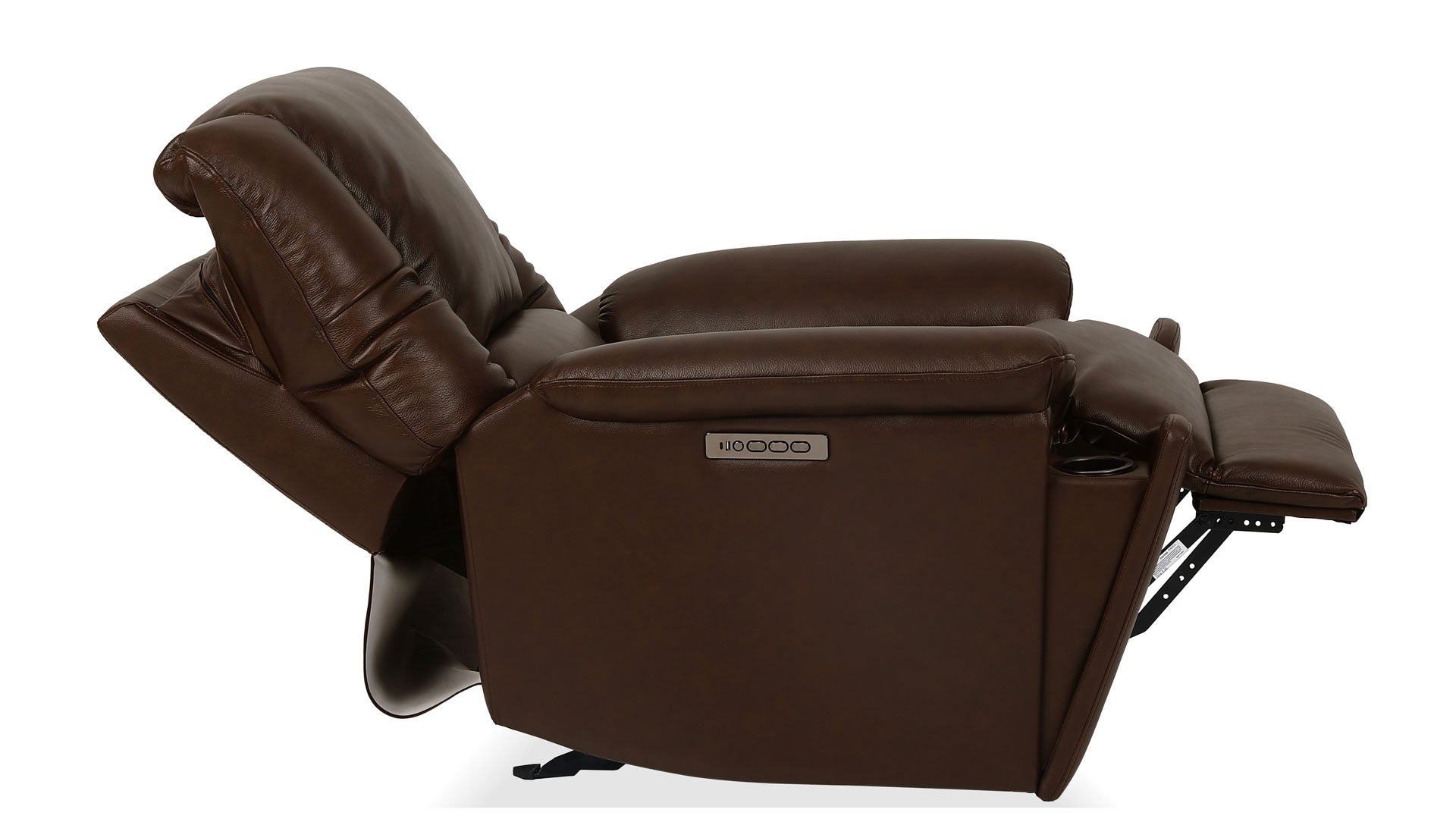 Sillón reclinable con función de balanceo «Perfect Match» de piel marrón «Tavern» – Sillón tapizado para salón | Gallery Furniture