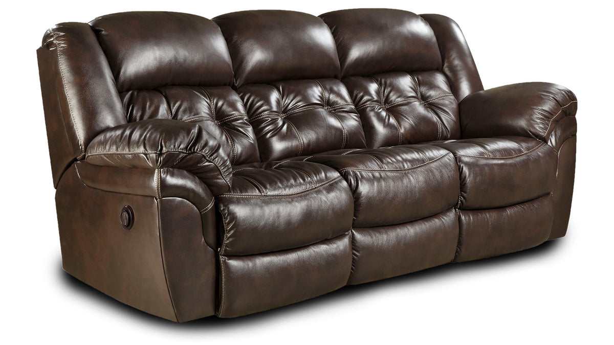 Achieve Leather Power Reclining Sofa - Dark Brown Leather | Gallery ...