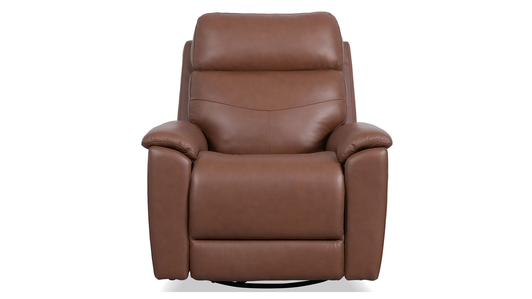 Sillón reclinable giratorio con reposapiés «Perfect Match» de cuero marrón nogal refinado – Sillón tapizado para salón | Gallery Furniture