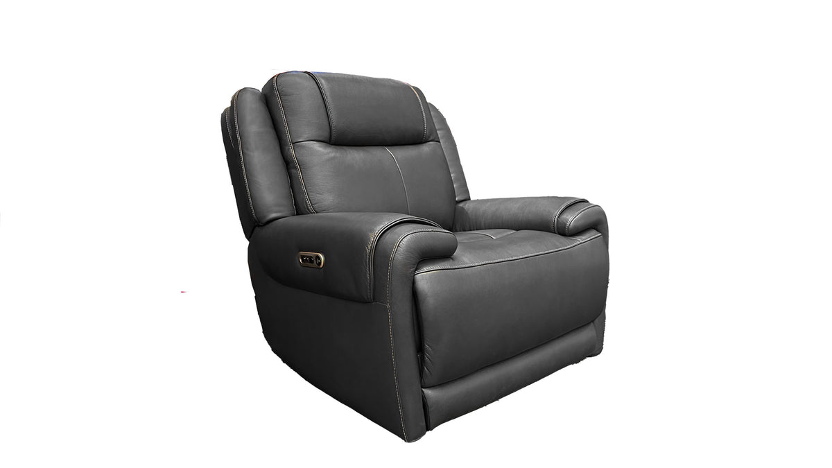 Kerrville Charcoal Leather P2 Power Recliner With Power Headrest