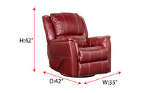 Mercury Red Swivel Glider Recliner