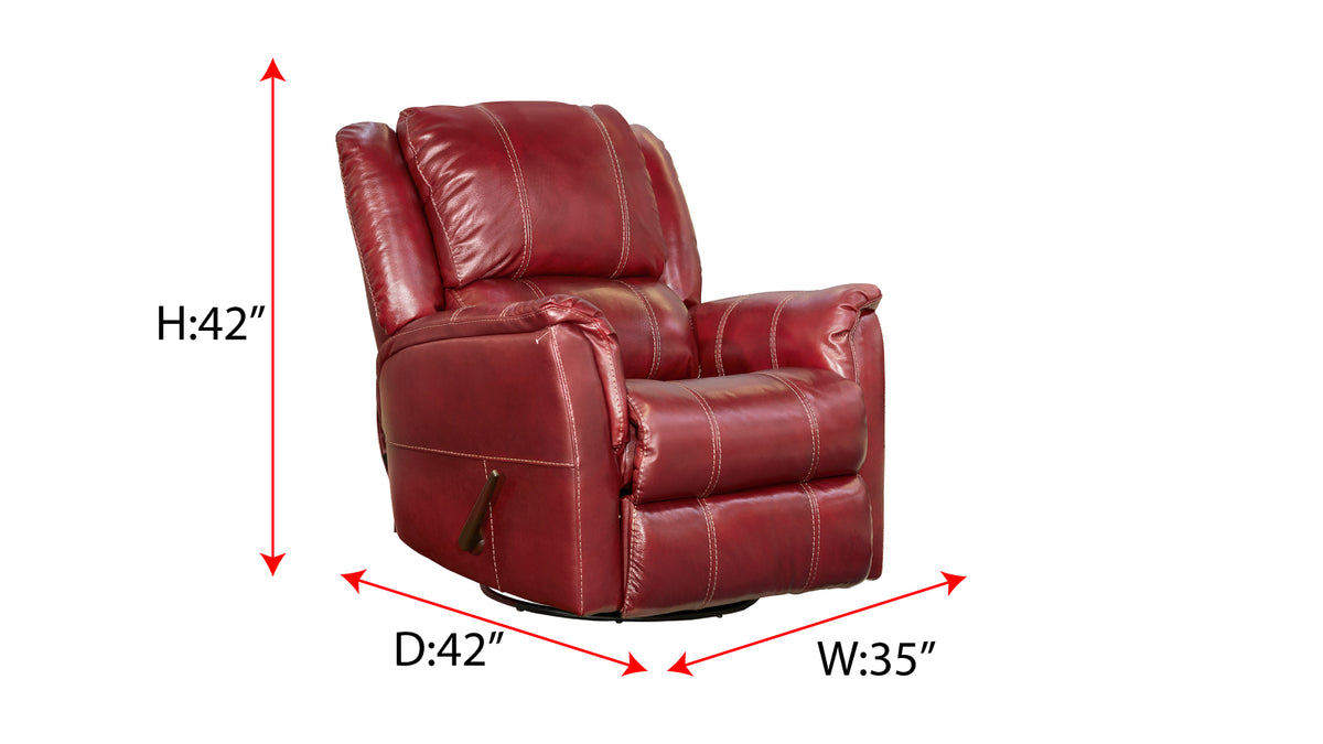 Mercury Red Swivel Glider Recliner