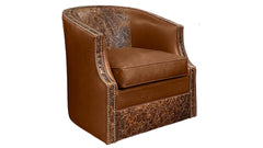 New Bob Timberlake 100% Leather Symphony Nutmeg Swivel Chair