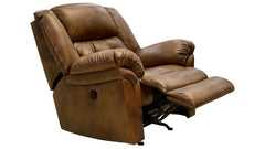 Hopeful Saddle Brown Leather Match Power Rocker Recliner – Upholstered Living Room Chair Made in USA | Gallery Furniture