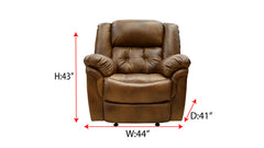 Hopeful Saddle Brown Leather Match Power Rocker Recliner – Upholstered Living Room Chair Made in USA | Gallery Furniture