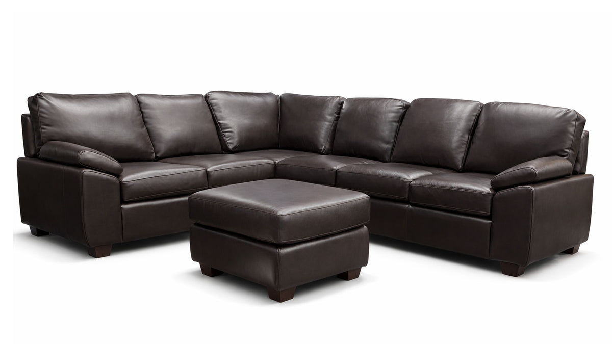 Artisan Leather Sectional with Ottoman | Gallery Furniture