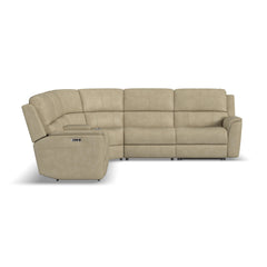 Big Spring Beige Leather Power Reclining Sectional