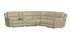 Big Spring Beige Leather Power Reclining Sectional