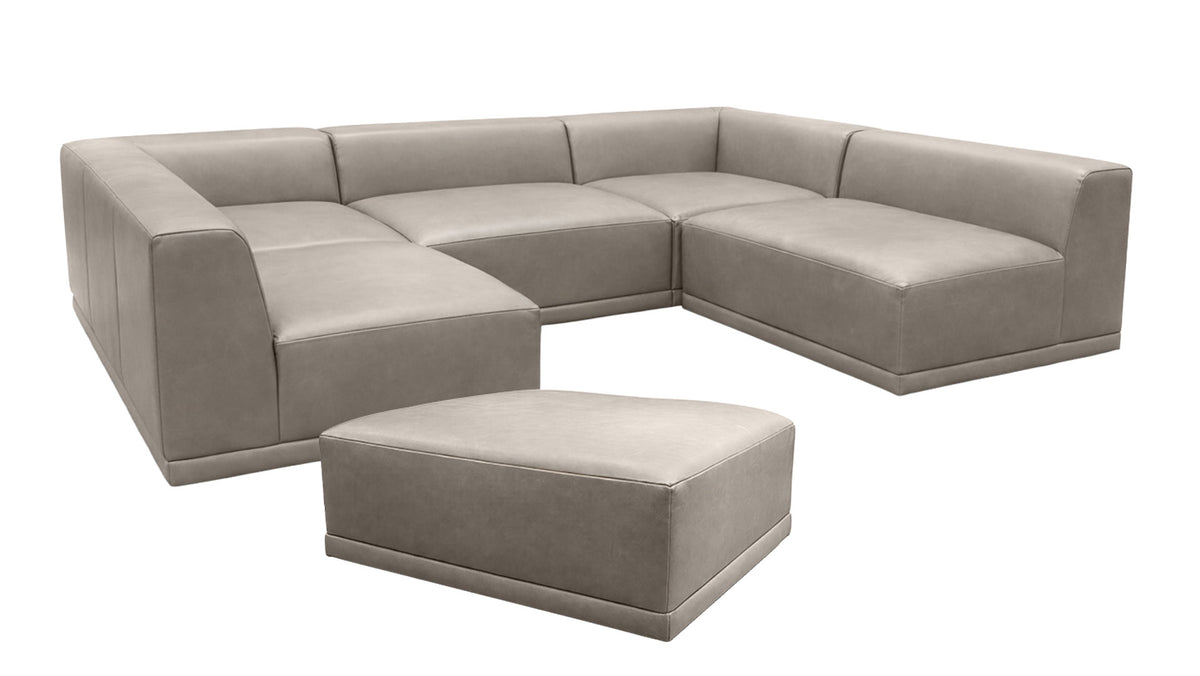 Faible 5-Piece Leather Modular Sectional with Ottoman by Jonathan Louis | Gallery Furniture