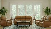 3 Pc Big Spring Saddle Brown Leather P3 Power Reclining Set