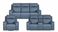 3 Pc Cougar Admiral Blue P5 Power Reclining Set