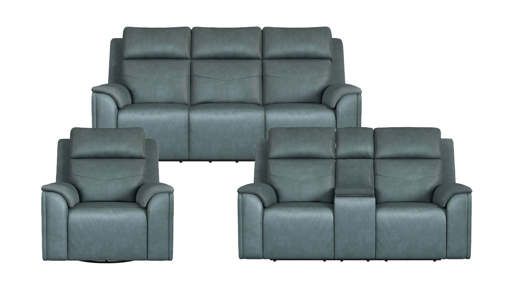 3 Pc Cougar Admiral Blue P5 Power Reclining Set