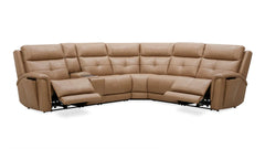 MACK'S HEART TAN LEATHER ARMLESS CHAIR | MACKDULAR SECTIONAL PIECE