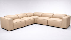 tan sectional on white background