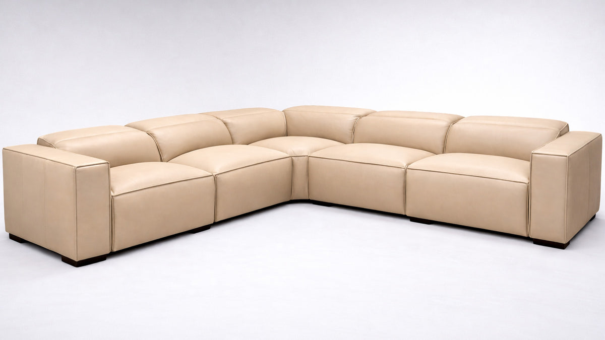 tan sectional on white background